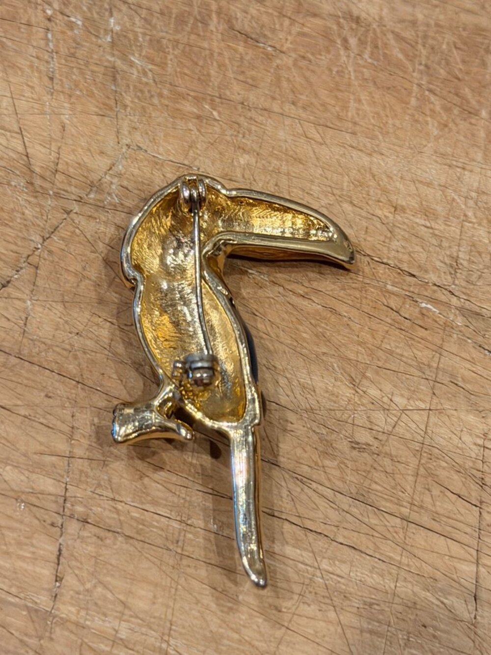 Colorful Toucan Enamel Pin With Gold-Tone Finish Rainbow Accents And Gift Box In - Picture 5 of 6